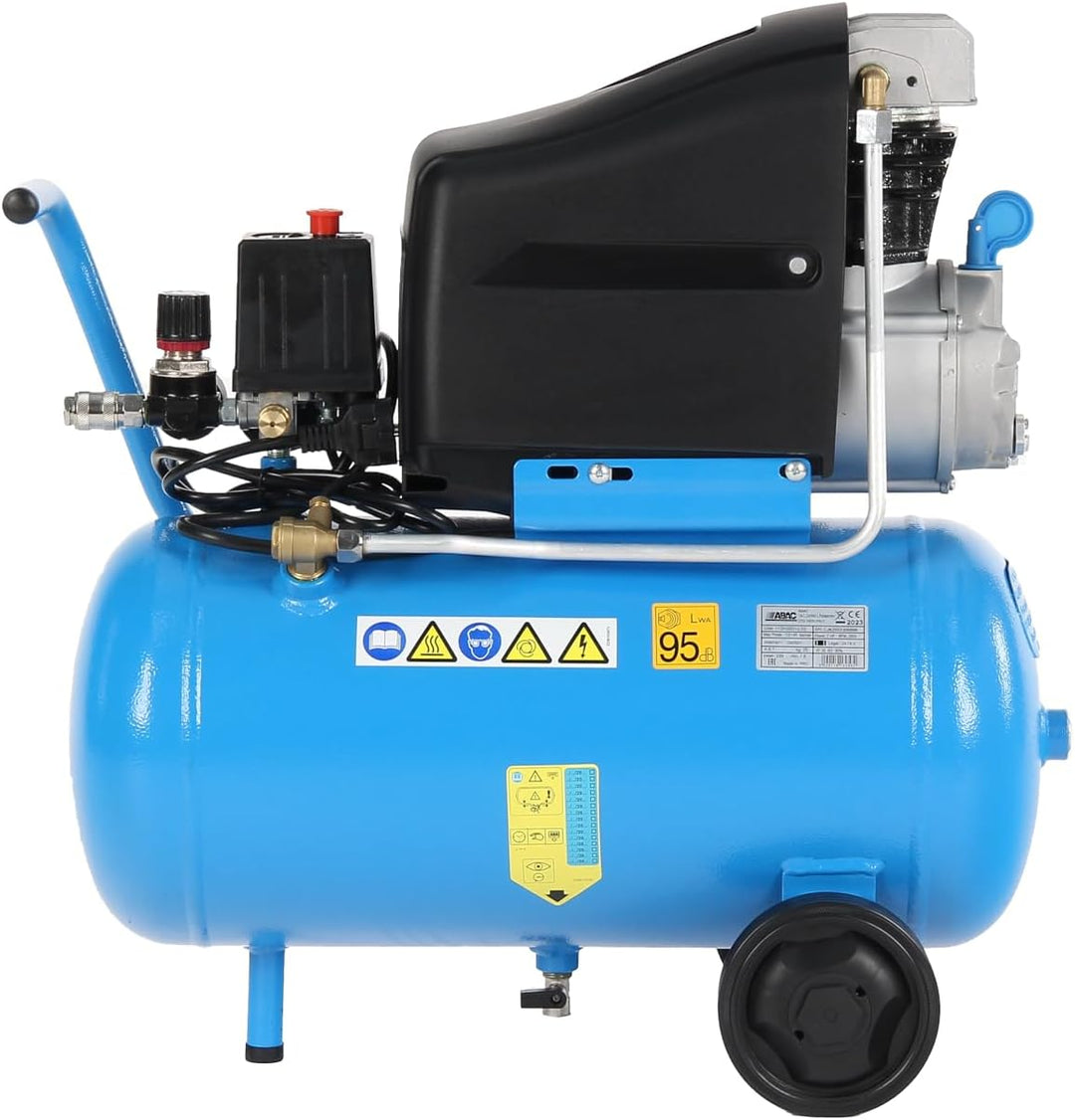 ABAC Luftkompressor POLE POSITION L20, 24-Liter Luftkompressor, Doppeldruckmesser, Max. Druck 10 Bar