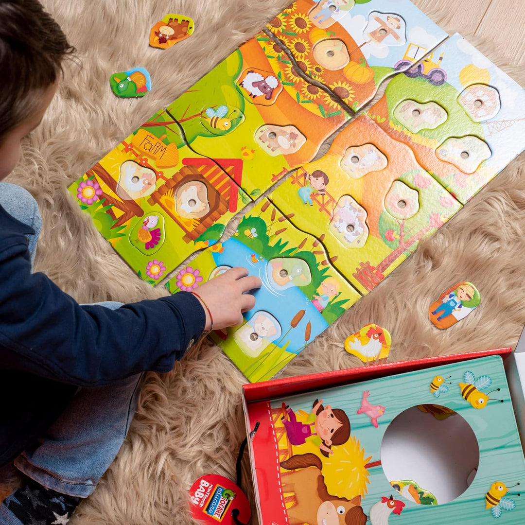 Liscianigiochi 92741 Montessori Baby Box Farm, Nicht Zutreffend Montessori Baby Box 6 Teile, Montess