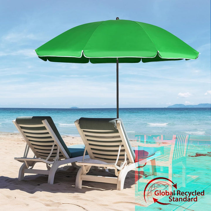 Sekey Sonnenschirm 160 cm mit Schutzhülle, Sonnenschirm Strand mit Neigungswinkel und Höhe verstellb