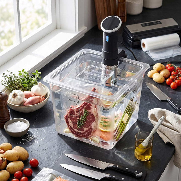 Sous Vide Behälter 11L, Sous Vide Wasserbäder Tank mit Deckel Lebensmittelbehälter Passend für die m