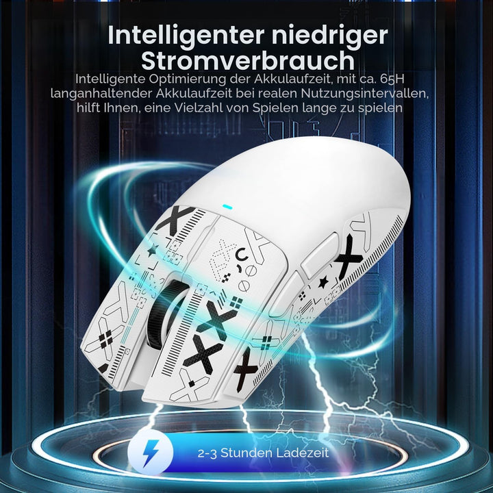 ATTACK SHARK X11 Gaming mit Magnetic Charging Dock, PixArt PAW3311 Sensor, BT/2.4G Wireless/Wired Mo