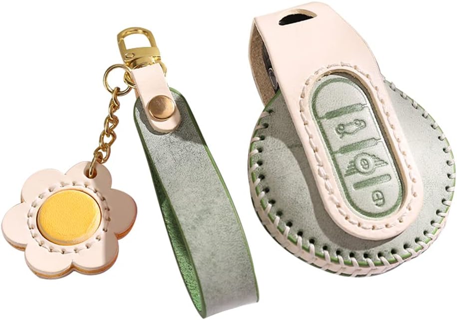 HIBEYO Autoschlüssel Hülle passt für BMW Mini Schlüssel hülle Nebelwachsleder Schutzhülle für Mini F