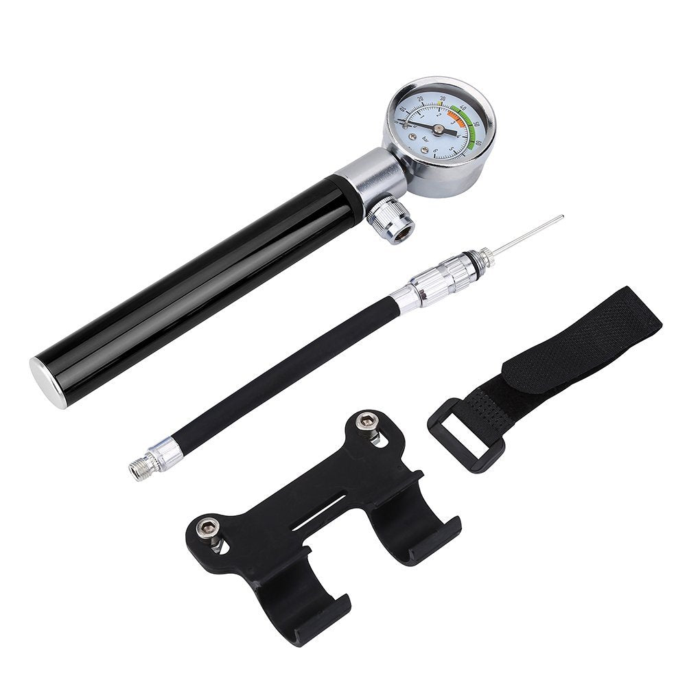 Luftpumpe Fahrradpumpe 88PSI Mini Fahrrad mit Manometer Halterung für für alle Ventile Rennrad Schwa