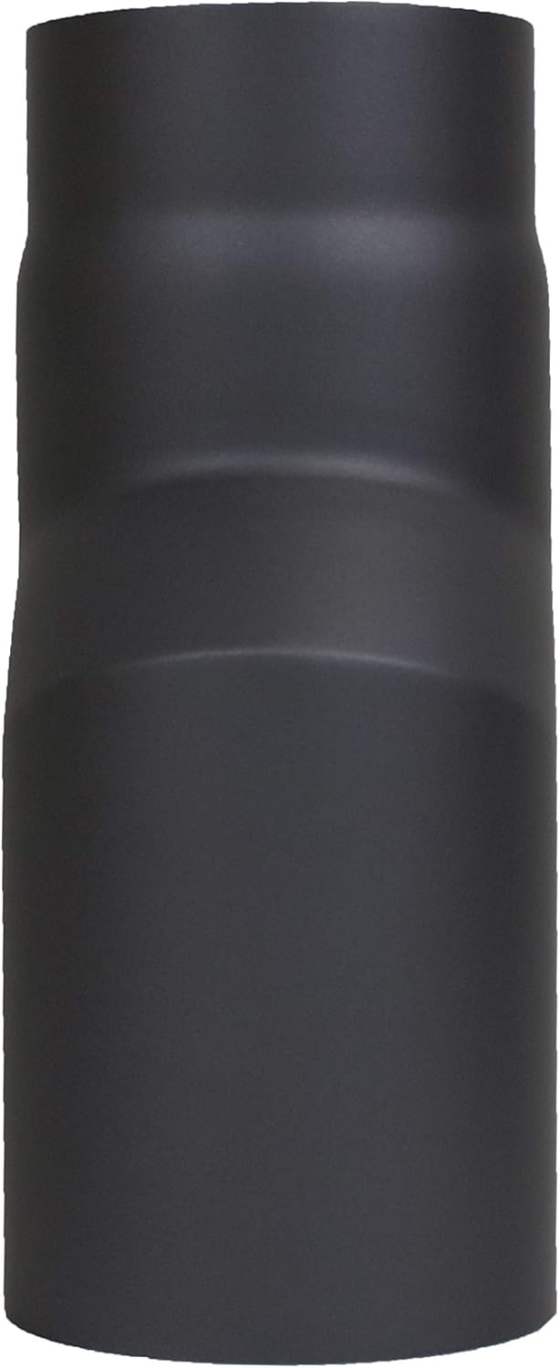 LANZZAS Ofenrohr Versatzbogen mit 40 mm Versatz, im Durchmesser, DN Ø 120 mm, Farbe: schwarz-metalli