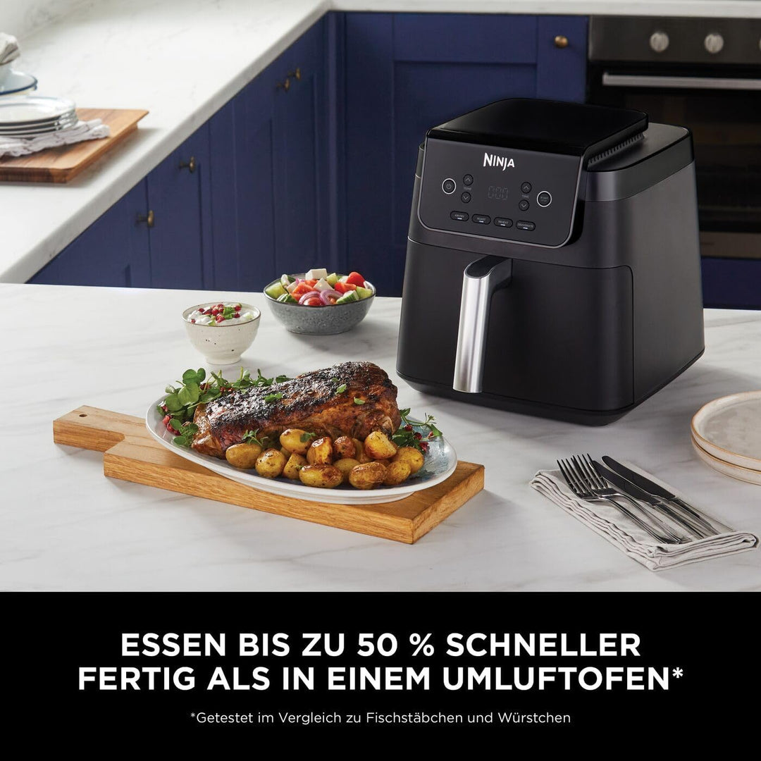 Ninja Heissluftfritteuse, 6,2 l, ohne Öl, grosse quadratische Schublade, Braten, Heissluftfrittieren
