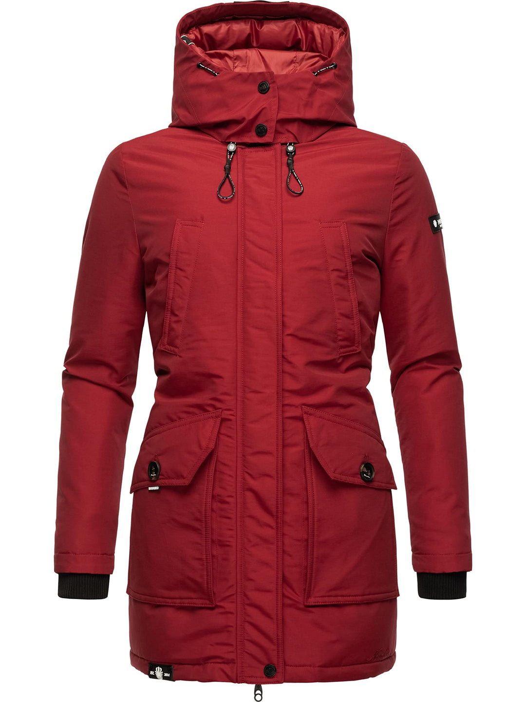 Navahoo Damen Warmer Winter Kurzmantel Blizzardstorm XS-3XL XS Blood Red, XS Blood Red