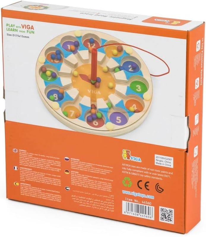 Viga Toys - Magnetspiel - Uhr & Farben