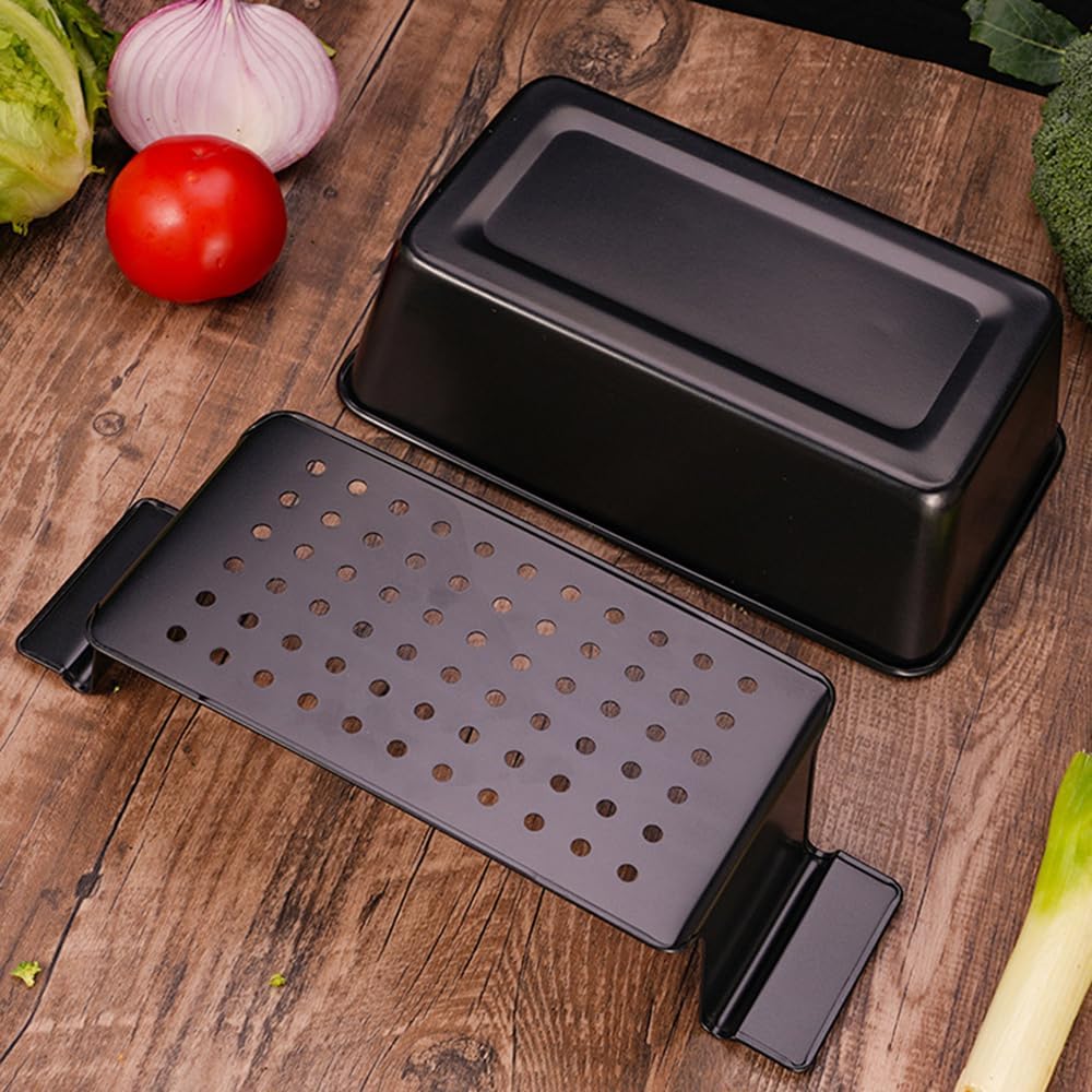 Hackbratenform mit Ablaufschale, 22,9 x 12,7 cm, grosse BPA-freie Ofen-Kastenform zum Backen, Brot,