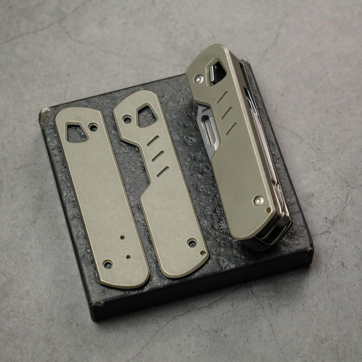 HorixGear 1 Paar Handle Patch Custom Titanium Scales für T4 Multitool, Sandstrahlh Finish (silber Ti