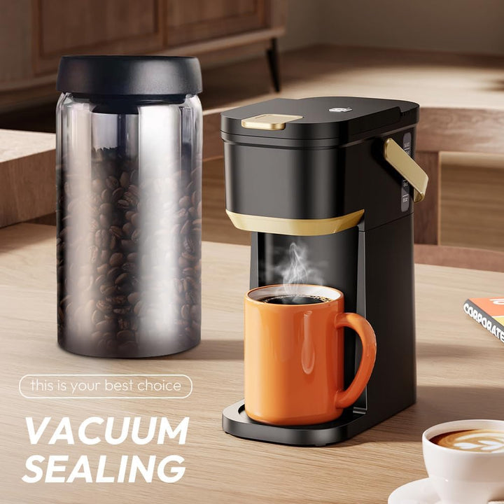 Kaffeedose mit Vakuumdeckel, 1200ml kaffeedosen Luftdicht, Kaffeebohnen Aufbewahrung, Vakuum-Kaffeed