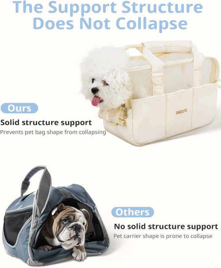 Hundetasche für Kleine Hunde, Katzen & Kaninchen – Klappbare Tragetasche mit Sicherheitsverschluss,