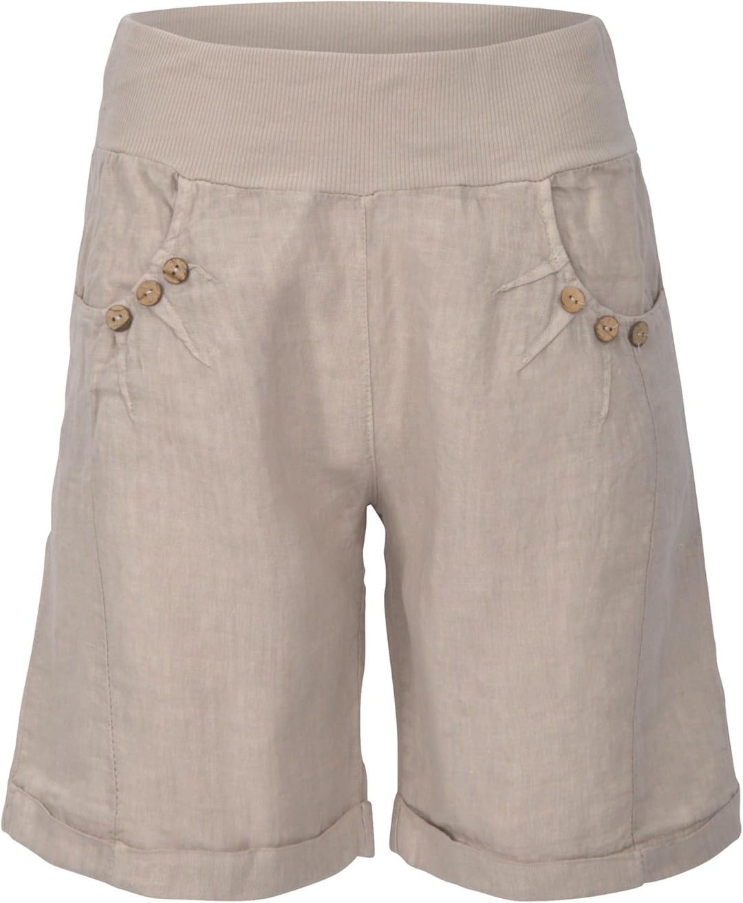 Malito Damen Bermuda aus Leinen | Shorts für den Strand | lässige Kurze Hose | Pants - Hotpants 8024