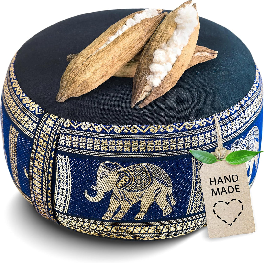 Livasia Meditationskissen Thaiseide, Yogakissen klein mit Kapok, Pouf, Bodenkissen Yoga Zen Meditati