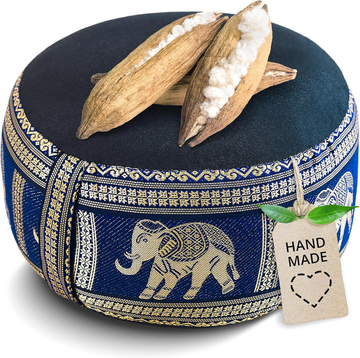 Livasia Meditationskissen Thaiseide, Yogakissen klein mit Kapok, Pouf, Bodenkissen Yoga Zen Meditati