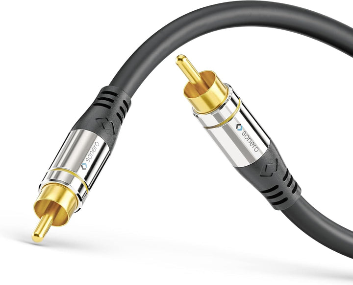 Sonero Premium 5,00m Cinch Kabel, 1x Cinch Stecker auf 1x Cinch Stecker, Subwoofer, Verstärker, Beam