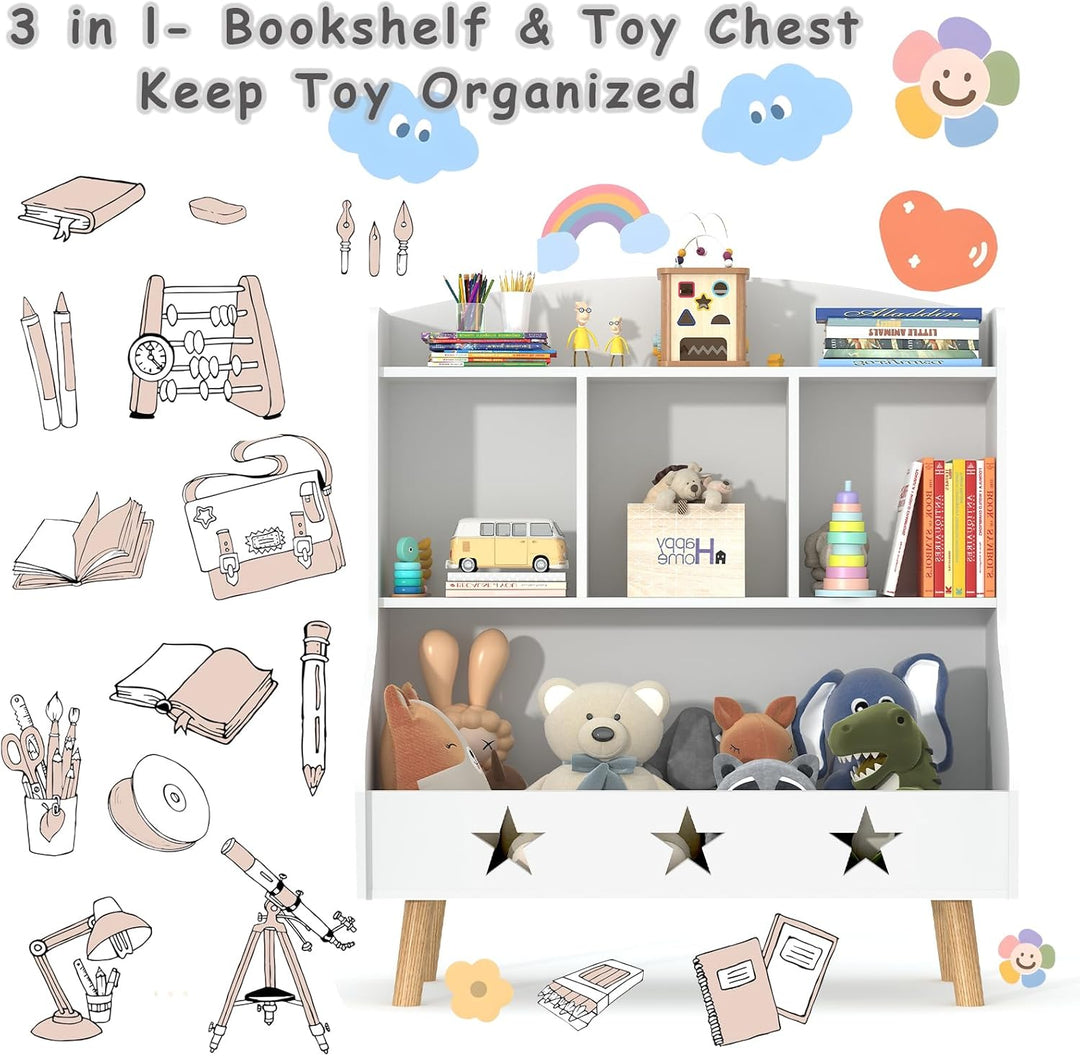 Garden 4 you Kinderregal, Bücherregal für Kinder, Kinderzimmerregal, Bücherregal Aufbewahrungsregal