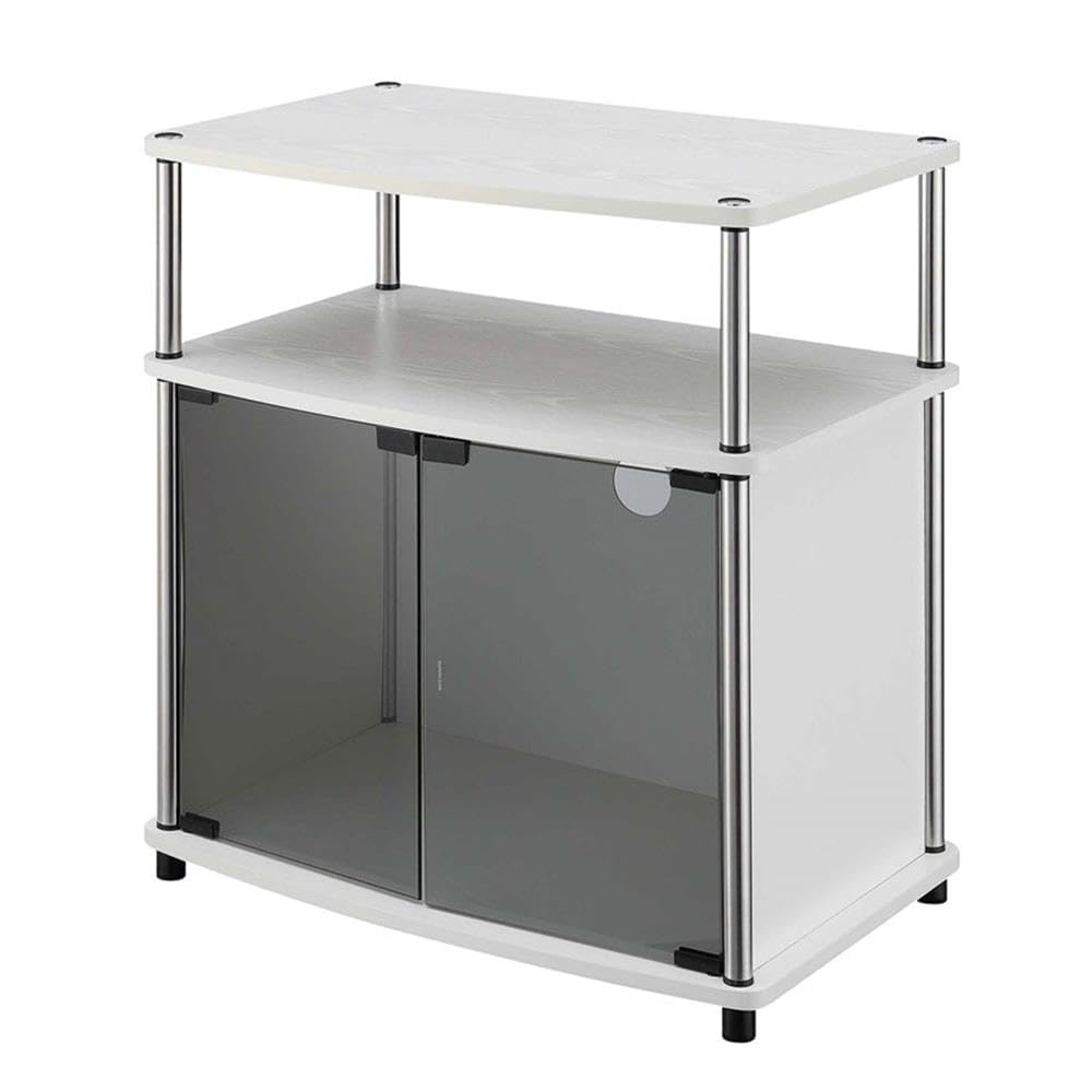 Convenience Concepts with Black Glass Cabinet Designs2Go TV-Ständer mit schwarzem Glasschrank, Glas,