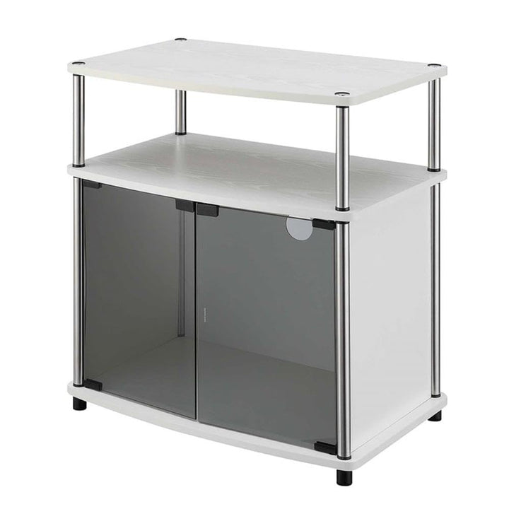 Convenience Concepts with Black Glass Cabinet Designs2Go TV-Ständer mit schwarzem Glasschrank, Glas,
