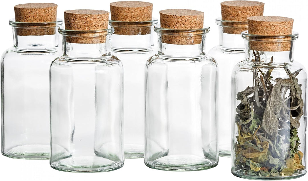 MamboCat 6er Set Gewürzgläser | Füllmenge 300 ml | Wiederverwendbare Glasdose + Korkverschluss | hoc