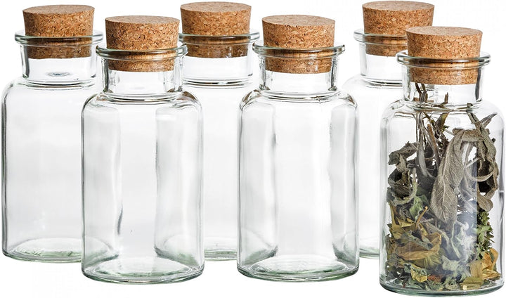 MamboCat 6er Set Gewürzgläser | Füllmenge 300 ml | Wiederverwendbare Glasdose + Korkverschluss | hoc