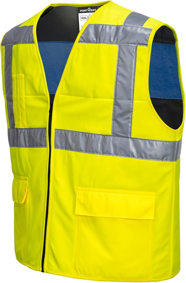 Portwest Warnschutz-Kühlweste, Grösse: S/M, Farbe: Gelb, CV02YERS/M