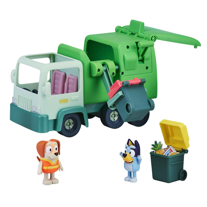 BlueY Müllwagen-Spielset mit Zwei 6,3–7,6 cm grossen Offiziellen Actionfiguren zum Sammeln, Müllmann