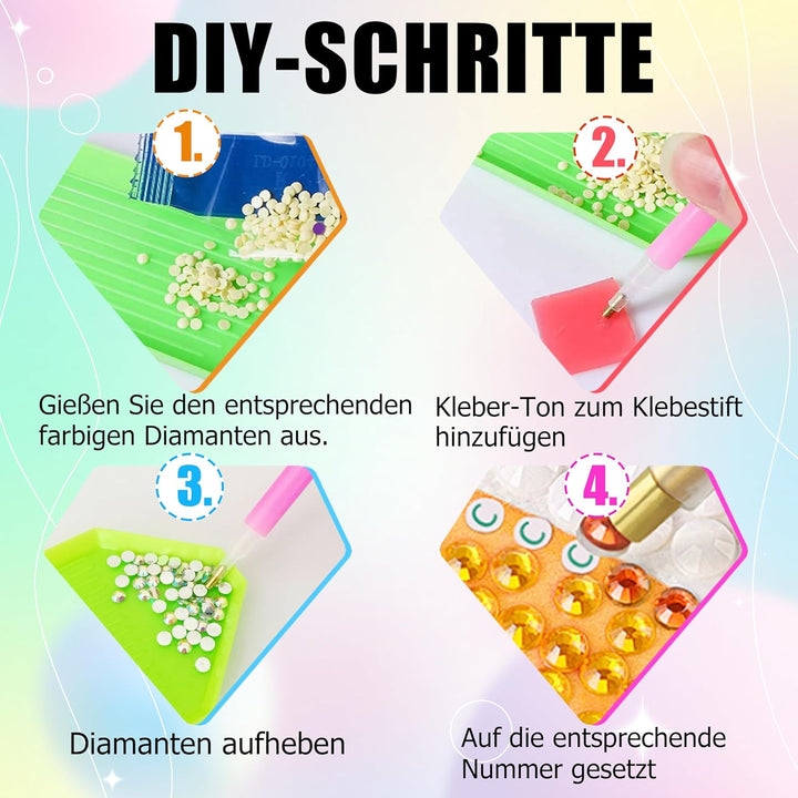 Yunruily 6er Set Diamond Painting Kinder - Fussball Diamant Painting Kinder,Diamond Painting Kind ab