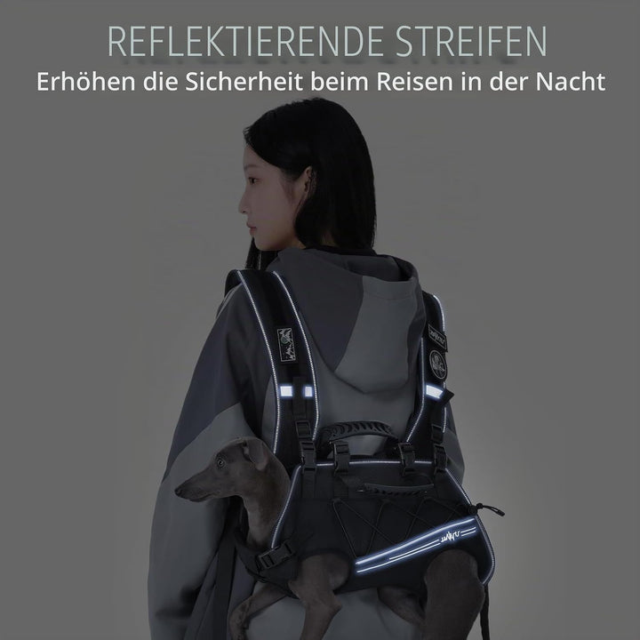 Wakytu Rucksack-Tragetasche und Hundefördergurt für kleine Hunde Verstellbare gepolsterte atmungsakt