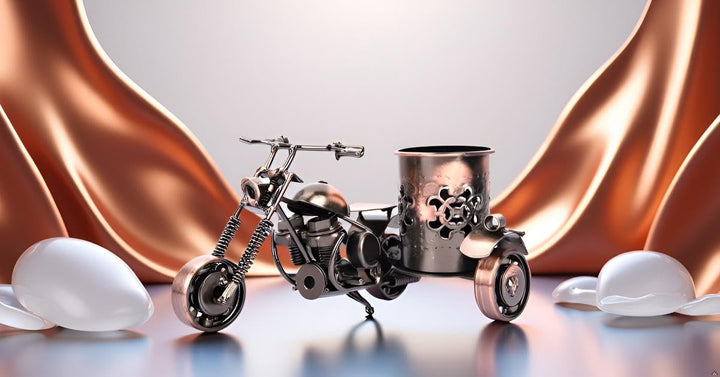 Hztyyier Motorrad Metall Stifthalter, Kreative Büro Desktop Zubehör Geschenkidee, Männergeschenk für