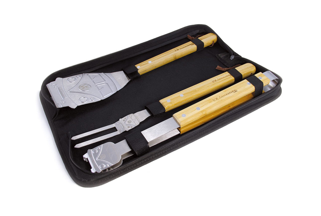 BRISA VW Collection - Volkswagen T1 Bulli Bus Edelstahl Grill-Besteck-Zange-Gabel-Wender, Geschenk-I