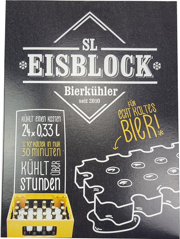 SL-Eisblock Bierkühler Getränkekühler für 0,33 Liter Flaschen, blau