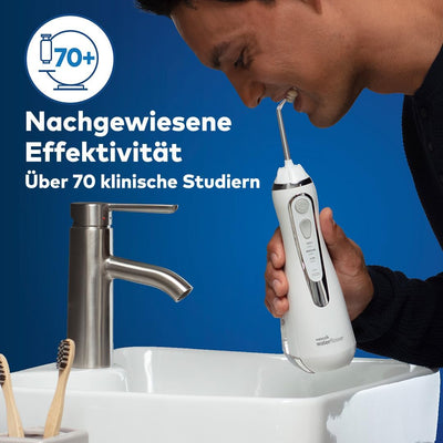 Waterpik Kabellose Munddusche Advanced, 4 Aufsätze, 3,1-5,2 bar Druckbereich, 3 Druckeinstellungen,