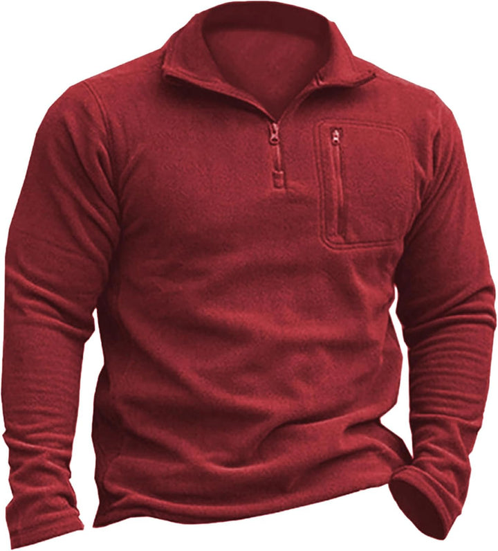 Beotyshow Herren Quarter Zip Fleece Pullover Langarm Sweatshirt Outdoor Taktisch Weich Warm Polar Fl