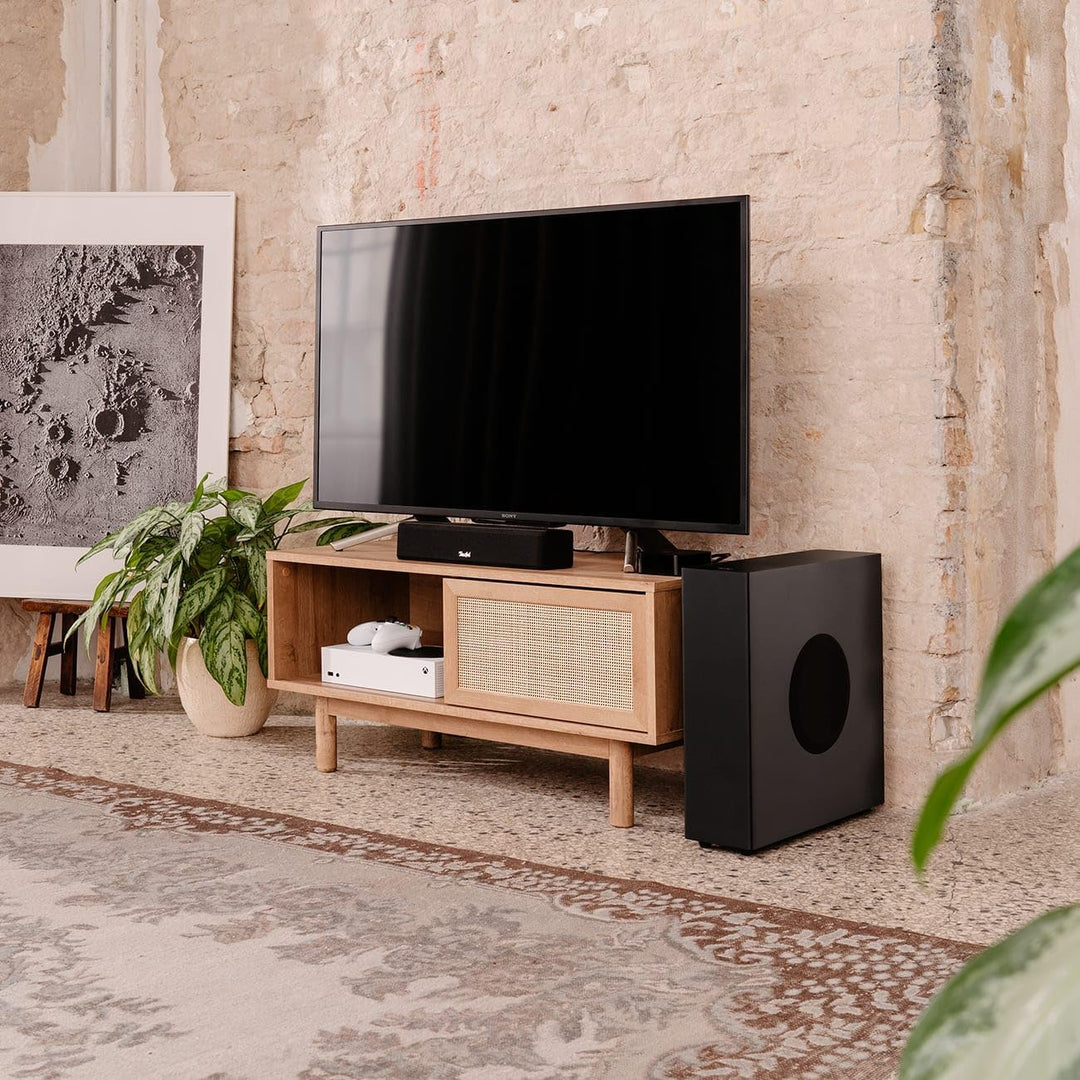 Teufel CINEBAR ONE+ 2.1 Soundsystem - Ultra-Kompakte Soundbar mit platzsparender Subwoofer, Dolby Au