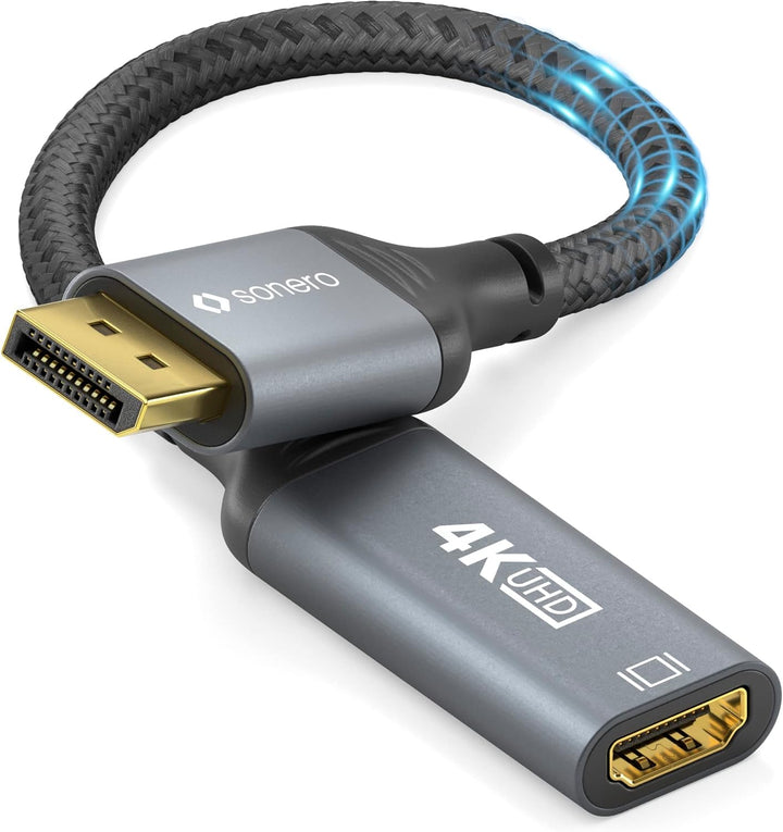 Sonero® 4K DisplayPort 1.2 auf HDMI 2.0 Adapter, DisplayPort Stecker auf HDMI Buchse, 4K 60Hz, 2K 12