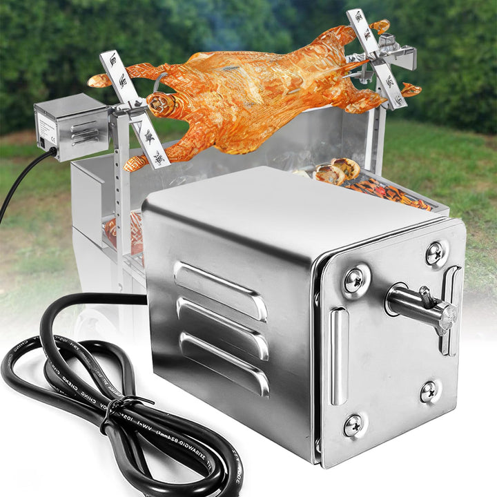 Grillmotor füR Grillspiess 15W 220v Edelstahl BBQ Grill Grillmotor 50-70kg Drehspiess Grill Ziegensc
