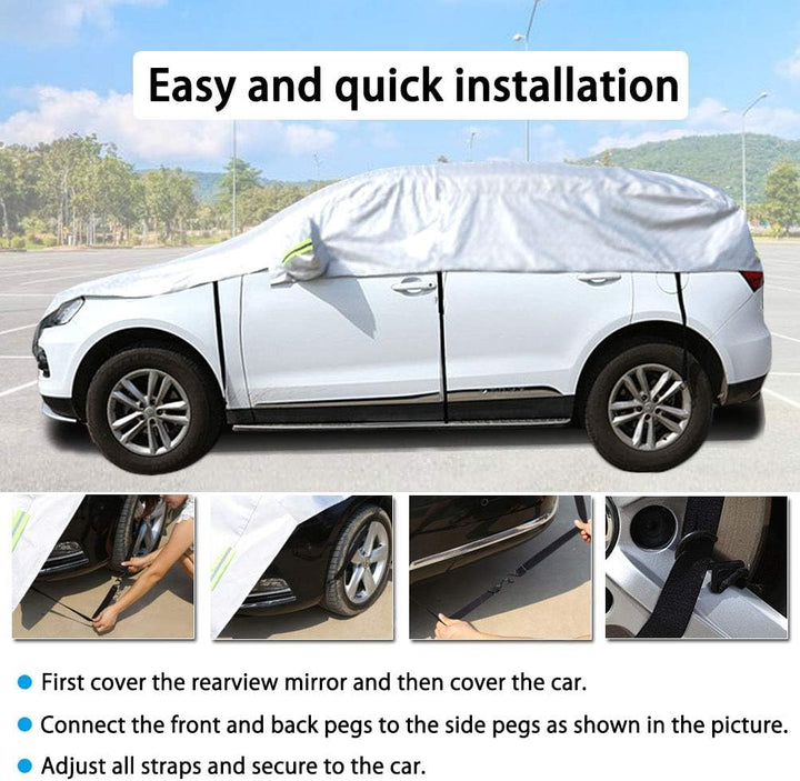 Halbgarage für Auto Windschutzscheibe Abdeckplane Winter Sommer Autoabdeckung wasserdicht Auto halbg