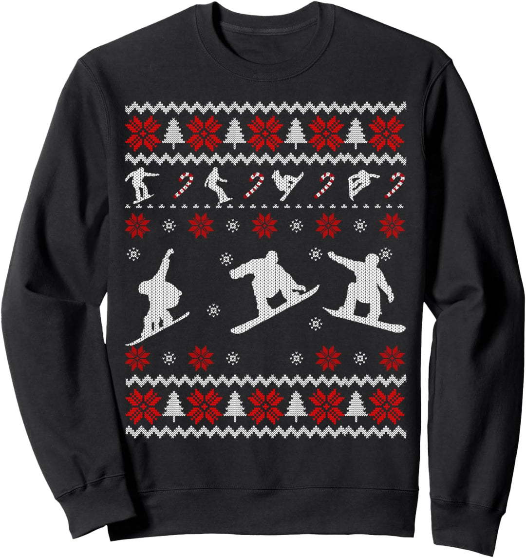 Snowboarding Ugly Christmas Sweater Gift for Snowboarder Sweatshirt