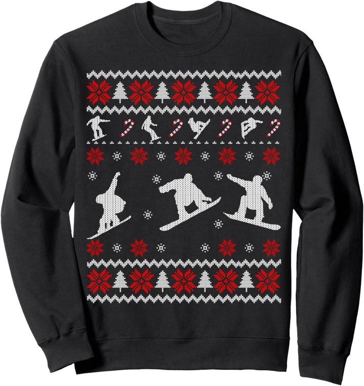 Snowboarding Ugly Christmas Sweater Gift for Snowboarder Sweatshirt