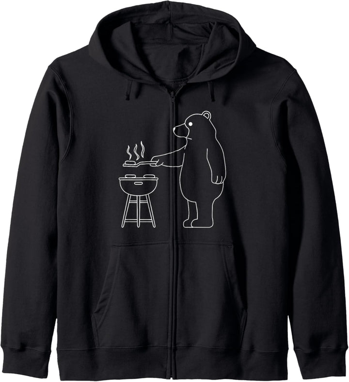 Camping Bär Lustig Grizzly Grillen in der Natur Kapuzenjacke