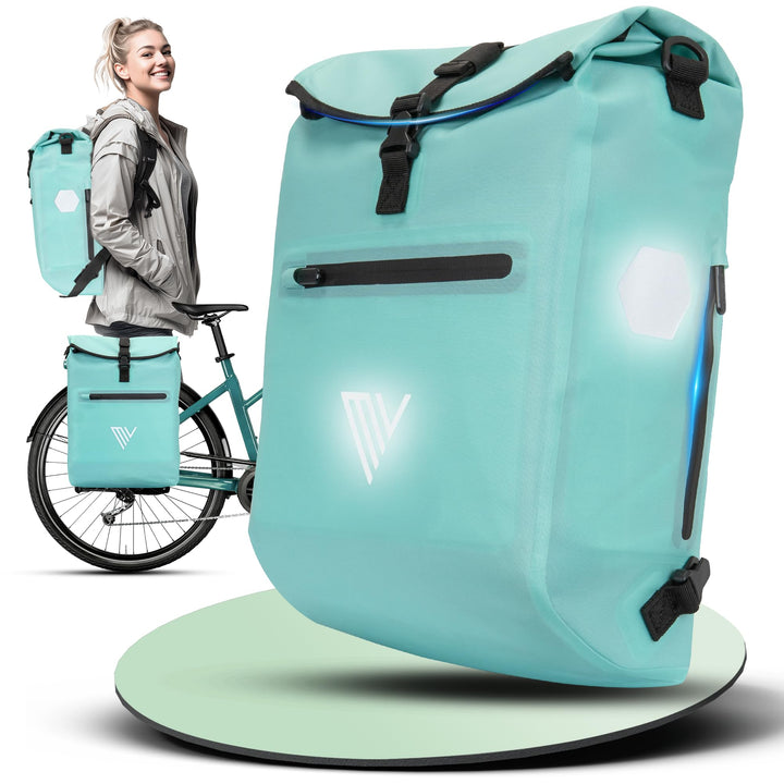 MIVELO 3in1 Fahrradtasche für Gepäckträger - Fahrrad Tasche Rucksack mit gepolstertem Laptopfach - G
