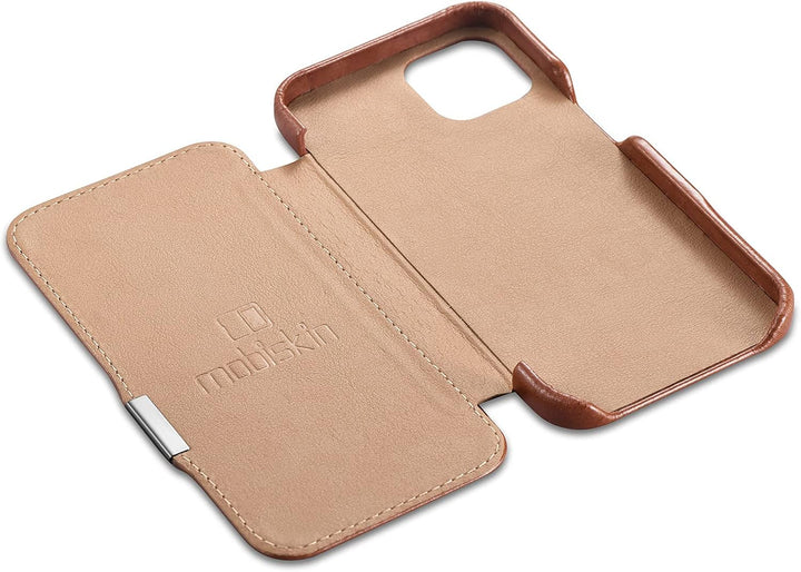 Mobiskin Hülle kompatibel mit Apple iPhone 13 (6,1 Zoll), Handyhülle mit echtem Leder, Case, Schutzh