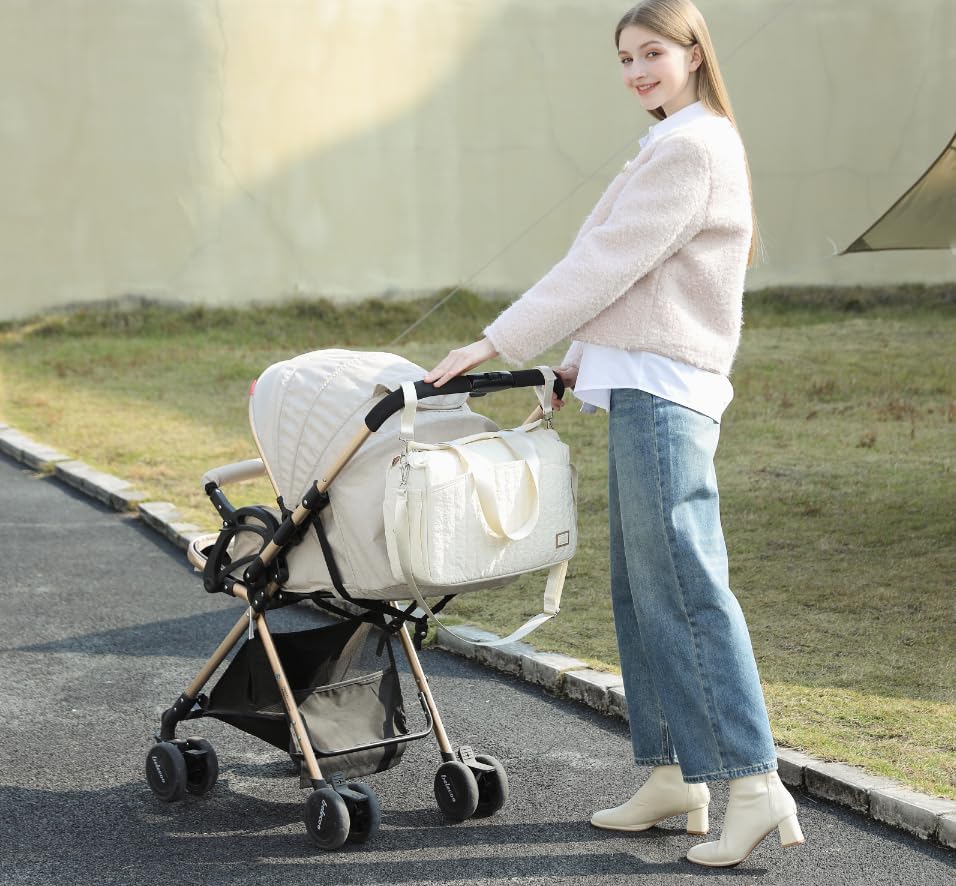 Miss Lulu Wickeltasche für Kinderwagen Wasserdichte Multifunktionale Babytasche mit Kinderwagenhaken