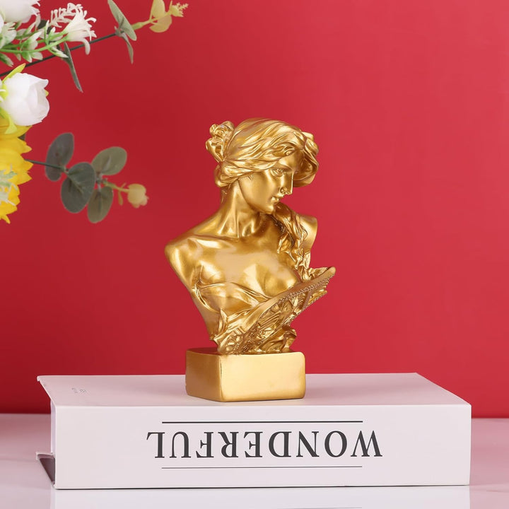 LCCCK 15.2 cm H Gold Aphrodite Statue Skulptur, Harz Griechische Mythologie Büste Statue, für Kokett
