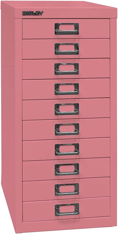 BISLEY MultiDrawer, 29er Serie, DIN A4, 10 Schubladen, Metall, 355 Silber, 38 x 27.9 x 59 cm