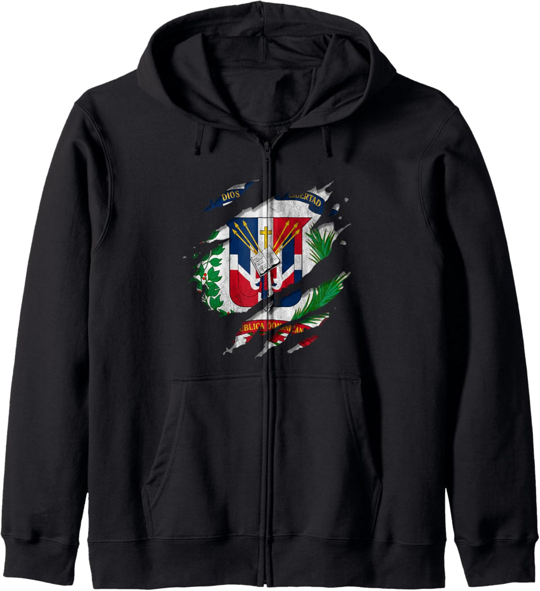 Coat of Arms Rip Reveal Republica Dominicana Dominican Flag Kapuzenjacke
