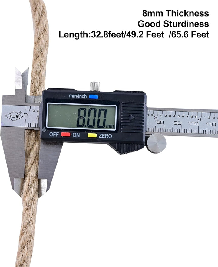 Juteschnur, Juteseil 8mm 20M Kordel Natur Hanfseil für Garten Schnur Paketschnur Pflanzen Kordel Bas
