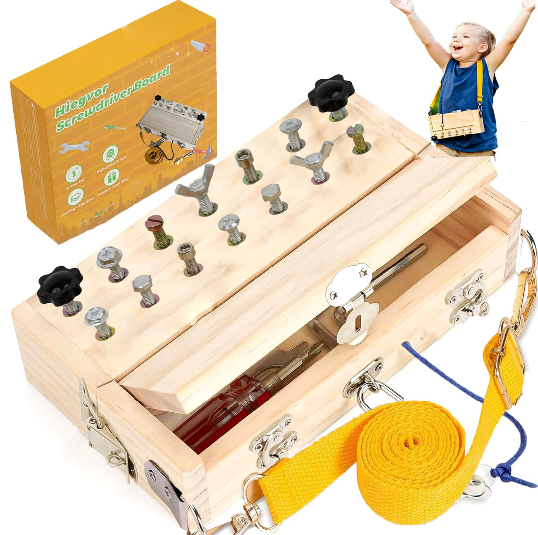 Montessori Spielzeug ab 3 4 Jahre, Motorikspielzeug Holzspielzeug Schraubendreher Busy Board mit Sch