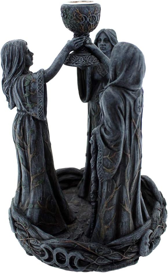 Nemesis Now Mother Maiden & Crone Rückfluss-Räuchergefäss, 18 cm, Kunstharz, Schwarz