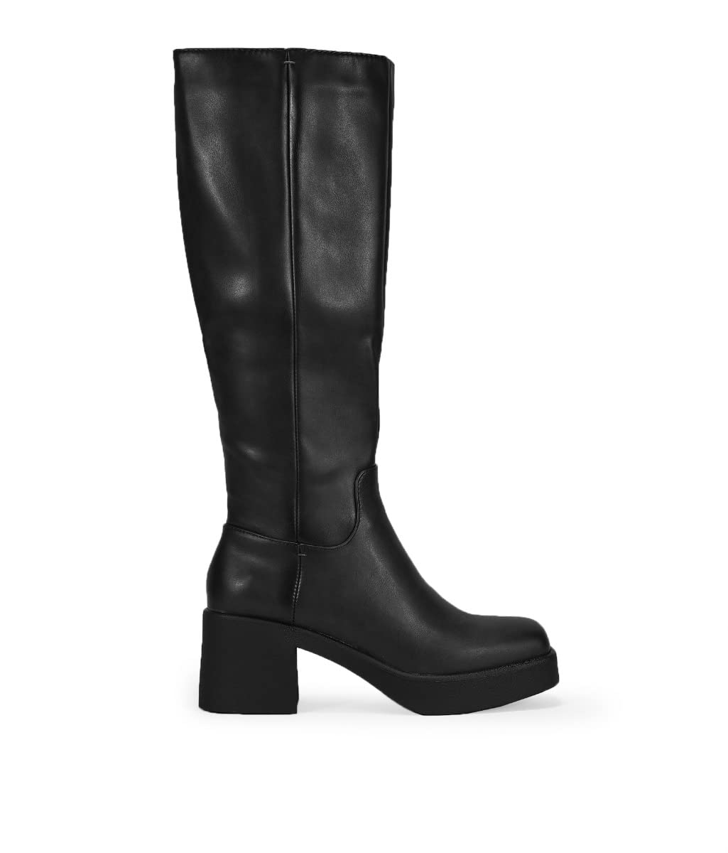 BOSANOVA Stiefel mit hohem Schaft und Sohle mit quadratischem Zehenbereich, Reissverschluss innen, f